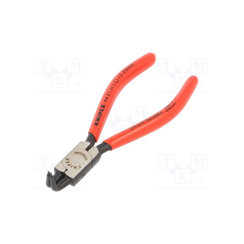 1 pcs x KNIPEX - 44 21 J11 - Pliers, for circlip, internal, 12÷25mm, Pliers len: 130mm, angular