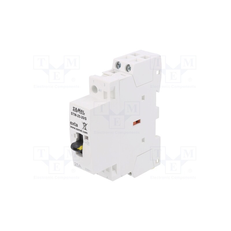 1 pcs x ZAMEL - STM-25-20/S - Contactor: 2-pole installation, 25A, 230VAC, NO x2, -5÷60°C