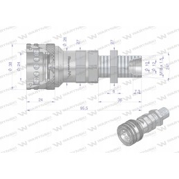 Hydraulic pressure socket long m18x1 5
