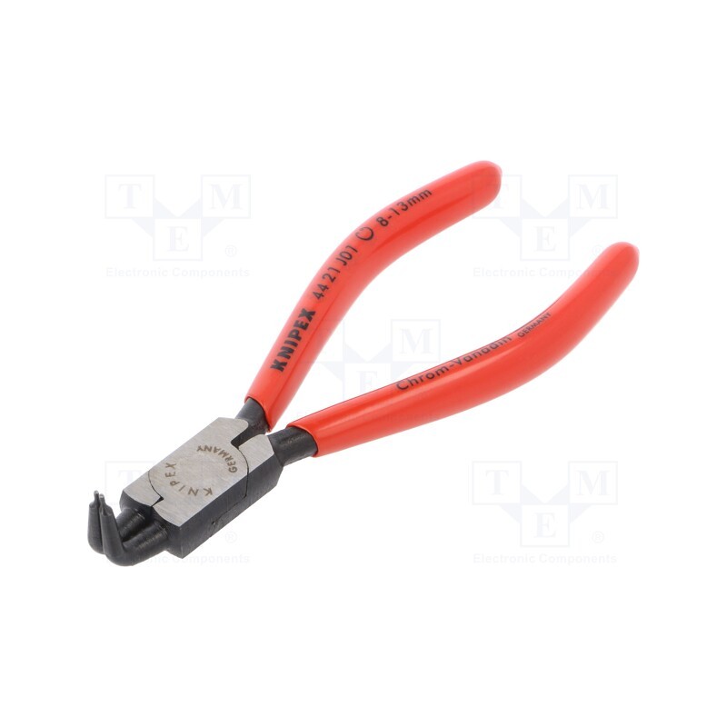 1 pcs x KNIPEX - 44 21 J01 - Pliers, for circlip, internal, 8÷13mm, Pliers len: 130mm, angular