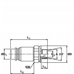 Skv flat quick connector m plug 3 8 thread