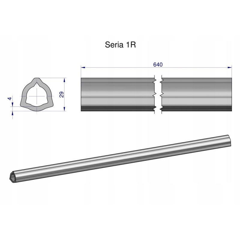 Inner pipe, series 1r, for shaft 760, articulated