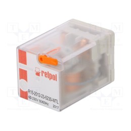 1 pcs x RELPOL - R15-2012-23-5230-WTL - Relay: electromagnetic, DPDT, Ucoil: 230VAC, Icontacts max: 20A