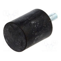 1 pcs x ELESA+GANTER - DVA.4-25-30-M6-18-55 - Vibroisolation foot, Ø: 25mm, H: 30mm, Shore hardness: 55±5, 509N