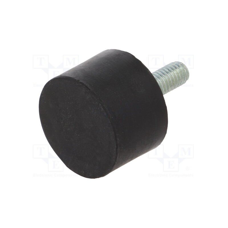 1 pcs x ELESA+GANTER - DVA.4-25-17-M6-18-40 - Vibroisolation foot, Ø: 25mm, H: 17mm, Shore hardness: 40±5, 282N