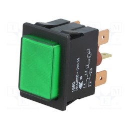 1 pcs x Marquardt - 01660.3202-01 - Switch: push-button, Pos: 2, DPST, 16A/250VAC, OFF-ON, IP40, green