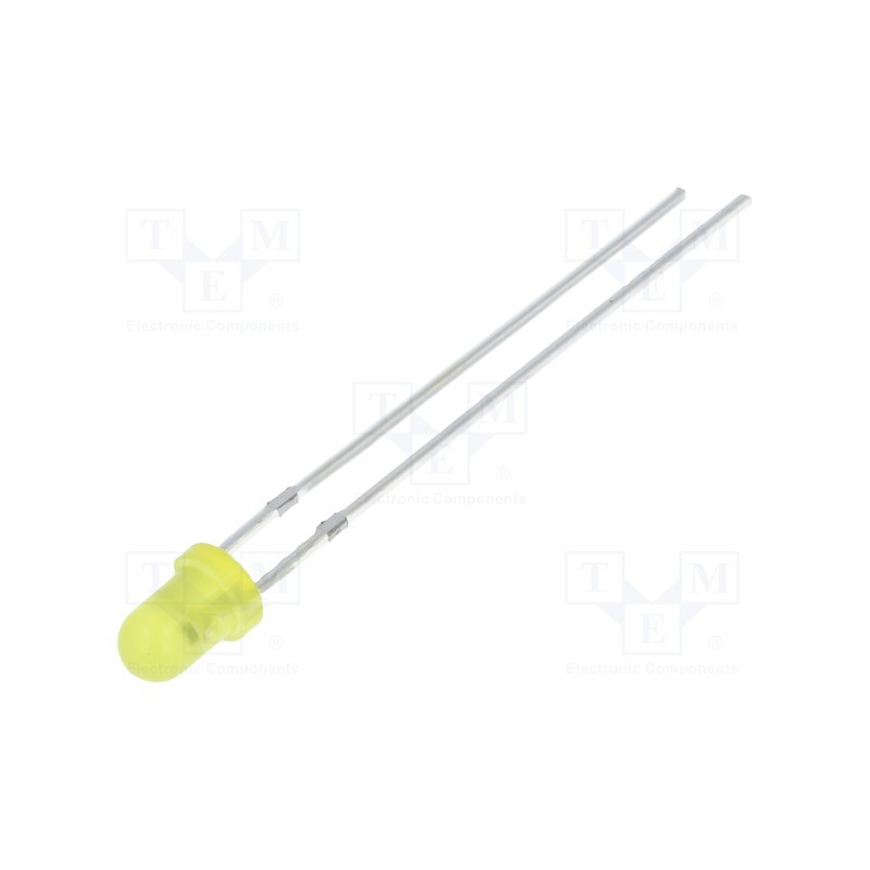 2 pcs x OPTOSUPPLY - OSY5JS3164A - LED, 3mm, yellow, blinking, 220÷330mcd, 60°, 3÷5V, 20mA, 1.8Hz