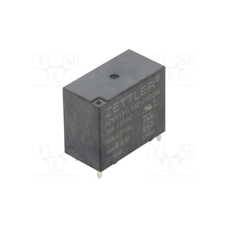 1 pcs x ZETTLER - AZSR131-1AE-24DGW - Relay: electromagnetic power, SPST-NO, Ucoil: 24VDC, 35A, PCB, 1.4W