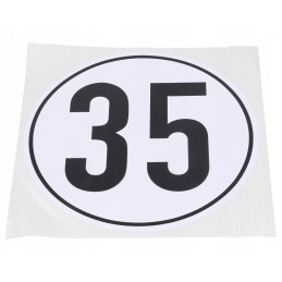 Sticker with a speed of 35 km h, diameter 200 mm, foil