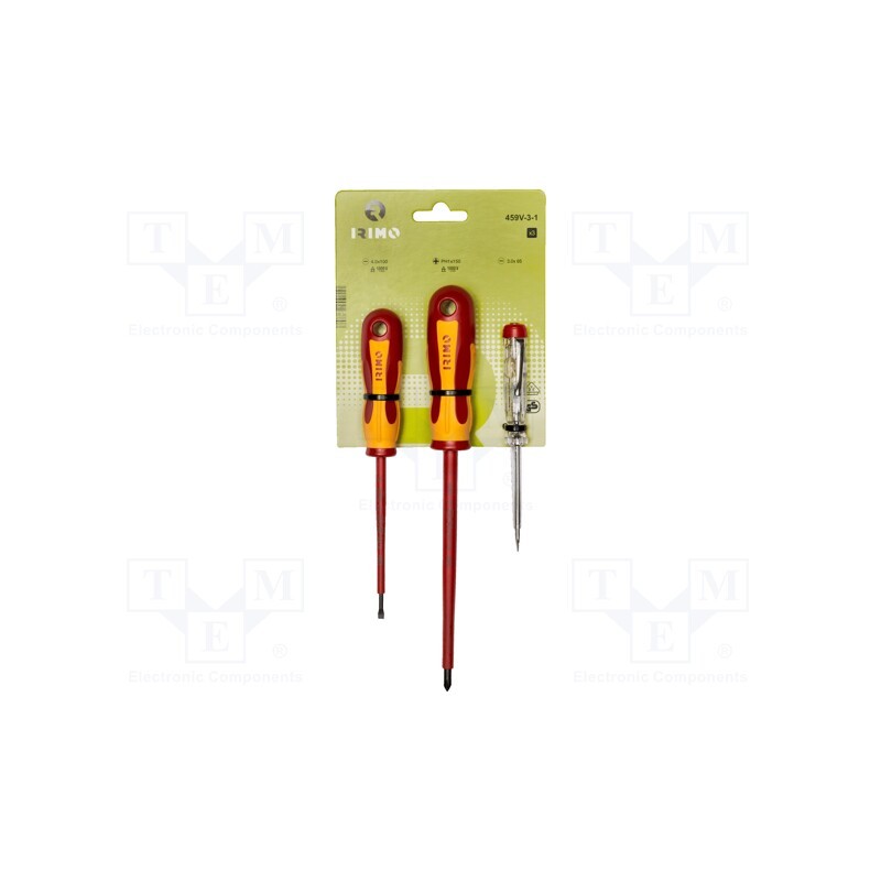1 set x IRIMO - 459V-3-1 - Kit: screwdrivers, insulated, Phillips,slot, Size: PH1,SL 3,SL 4