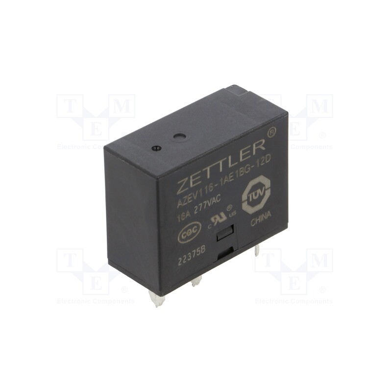 1 pcs x ZETTLER - AZEV116-1AE1BG-12D - Relay: electromagnetic power, SPST-NO + SPST-NC, Ucoil: 12VDC