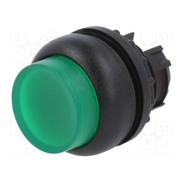 1 pcs x EATON ELECTRIC - M22S-DLH-G - Switch: push-button, 22mm, Stabl.pos: 1, green, M22-FLED,M22-LED