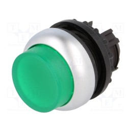 1 pcs x EATON ELECTRIC - M22-DLH-G - Switch: push-button, 22mm, Stabl.pos: 1, green, M22-FLED,M22-LED