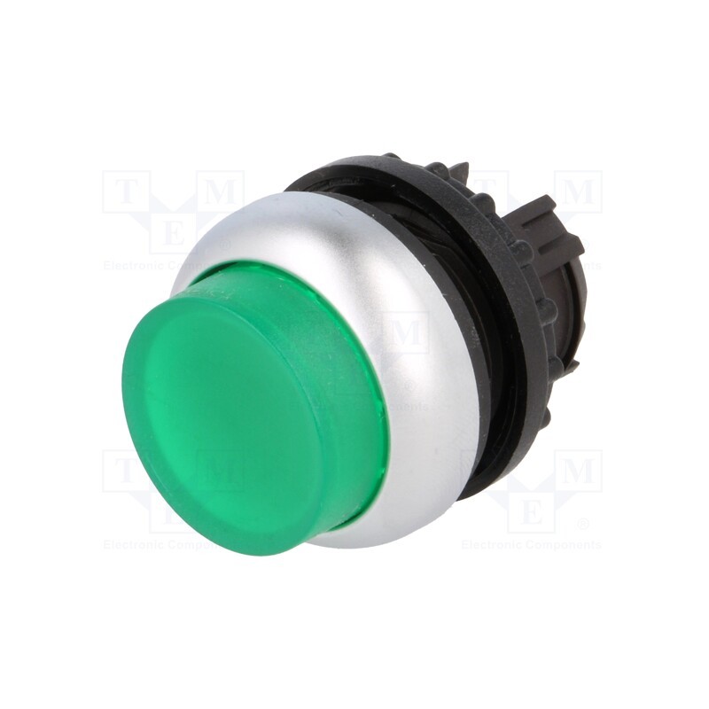 1 pcs x EATON ELECTRIC - M22-DLH-G - Switch: push-button, 22mm, Stabl.pos: 1, green, M22-FLED,M22-LED