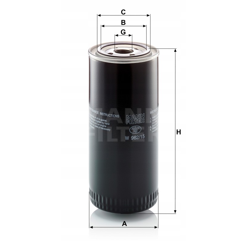 Hydraulic filter mann filter w 962 15