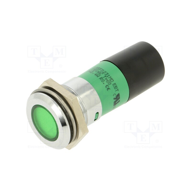 1 pcs x CML INNOVATIVE TECHNOLOGIES - 195F0231MD - Indicator: LED, green, 230VAC, Ø22mm