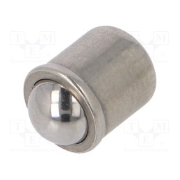 1 pcs x ELESA+GANTER - GN 614-8-NI - Smooth ball spring plunger, stainless steel, L: 9mm, F1: 7N