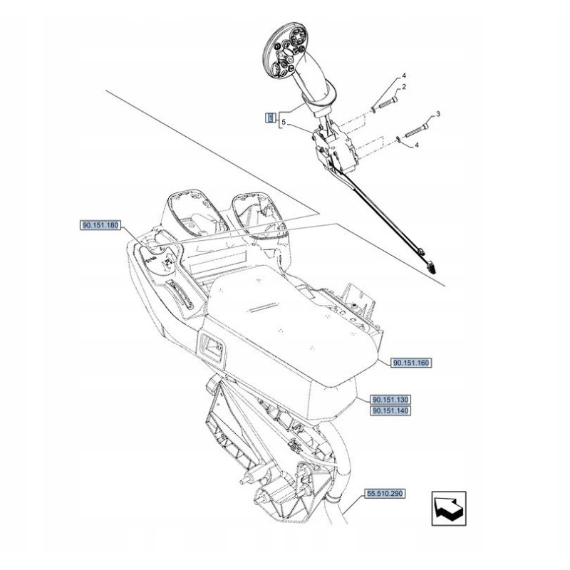 Joystick new holland t5 t6 case vestrum 90365913