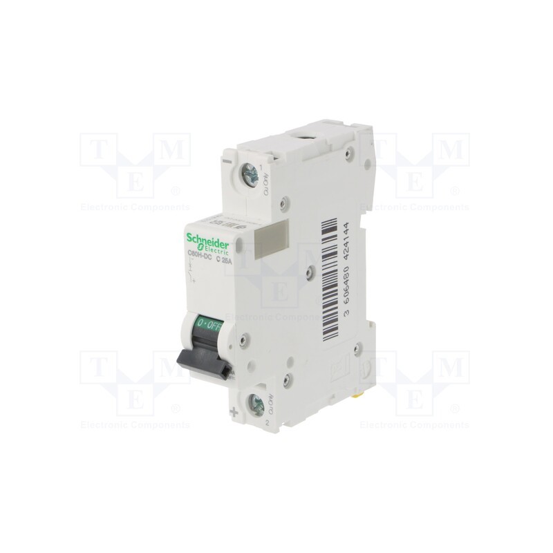 1 pcs x SCHNEIDER ELECTRIC - A9N61513 - Circuit breaker, 500VDC, Inom: 25A, Poles: 1, Charact: C, 6kA, IP20