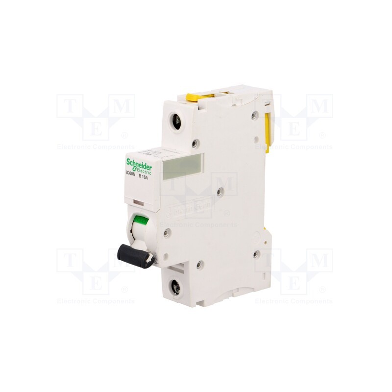 1 pcs x SCHNEIDER ELECTRIC - A9F03116 - Circuit breaker, 230VAC, Inom: 16A, Poles: 1, Charact: B, 6kA, IP20