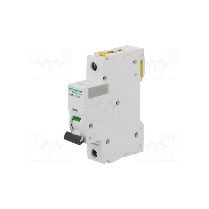 1 pcs x SCHNEIDER ELECTRIC - A9F03110 - Circuit breaker, 230VAC, Inom: 10A, Poles: 1, Charact: B, 6kA, IP20