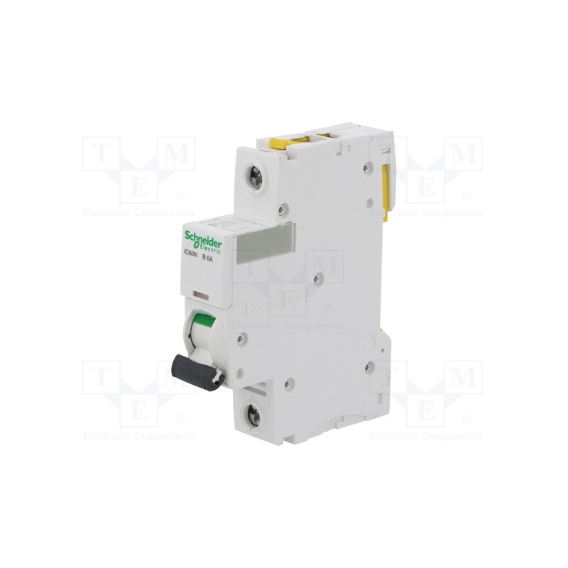 1 pcs x SCHNEIDER ELECTRIC - A9F03106 - Circuit breaker, 230VAC, Inom: 6A, Poles: 1, for DIN rail mounting