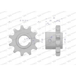 Steel chain wheel with 11 3 4 diameter 25 bizon
