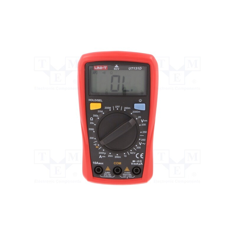1 pcs x UNI-T - UT131D - Digital multimeter, LCD, (2000), VAC: 0.1÷200mV,2V,20V,200V,250V