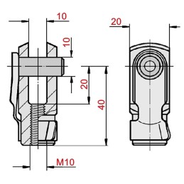 Forks with stem m10x40 ca98140 kramp