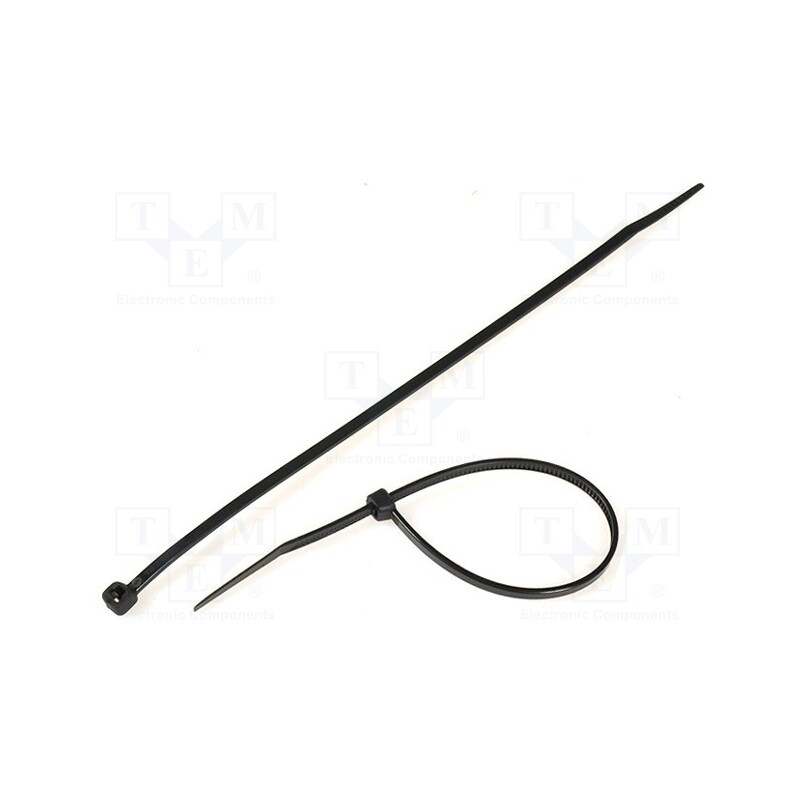 100 pcs x KSS WIRING - CVR200AW - Cable tie, L: 203mm, W: 3.6mm, polyamide, 176.5N, black, Ømax: 55mm
