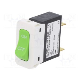 1 pcs x SCHURTER - TA36-RS14FQ100WGFW050000-000 - Circuit breaker, Urated: 240VAC, 32VDC, 5A, SPST, 34x14.5mm, MCB