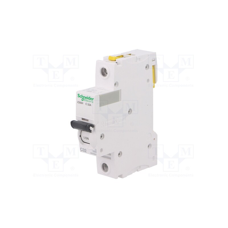 1 pcs x SCHNEIDER ELECTRIC - A9F07132 - Circuit breaker, 230VAC, Inom: 32A, Poles: 1, Charact: C, 10kA, IP20