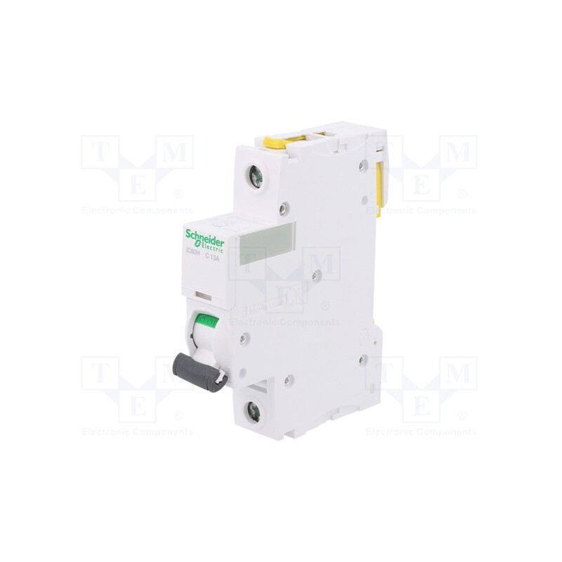 1 pcs x SCHNEIDER ELECTRIC - A9F07113 - Circuit breaker, 230VAC, Inom: 13A, Poles: 1, Charact: C, 10kA, IP20