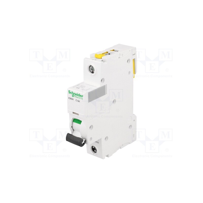 1 pcs x SCHNEIDER ELECTRIC - A9F07106 - Circuit breaker, 230VAC, Inom: 6A, Poles: 1, for DIN rail mounting