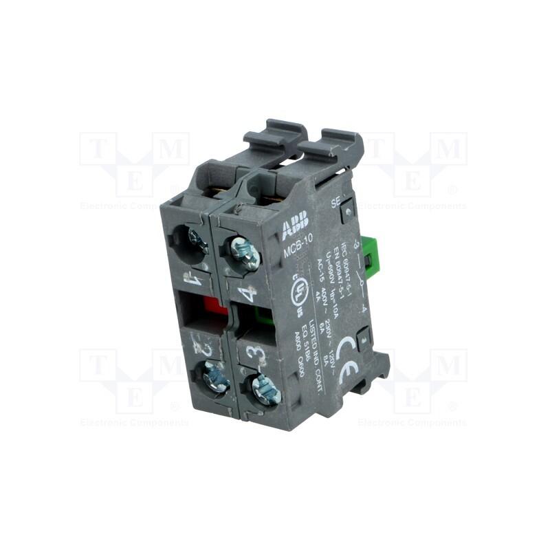 1 pcs x ABB - 1SFA611610R1011 - Contact block, 22mm, front fixing, Contacts: NC + NO