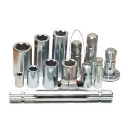 Milled shaft PTO 1 3 8 6 300mm