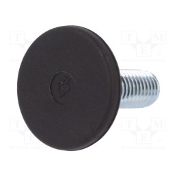 1 pcs x ELESA+GANTER - LX.30-SW17-M10X23-S - Foot, rigid,with screwdriver slot,with lever, Base dia: 30mm