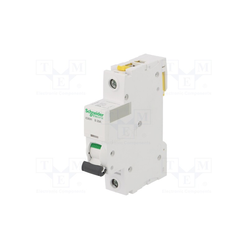 1 pcs x SCHNEIDER ELECTRIC - A9F06125 - Circuit breaker, 230VAC, Inom: 25A, Poles: 1, Charact: B, 10kA, IP20