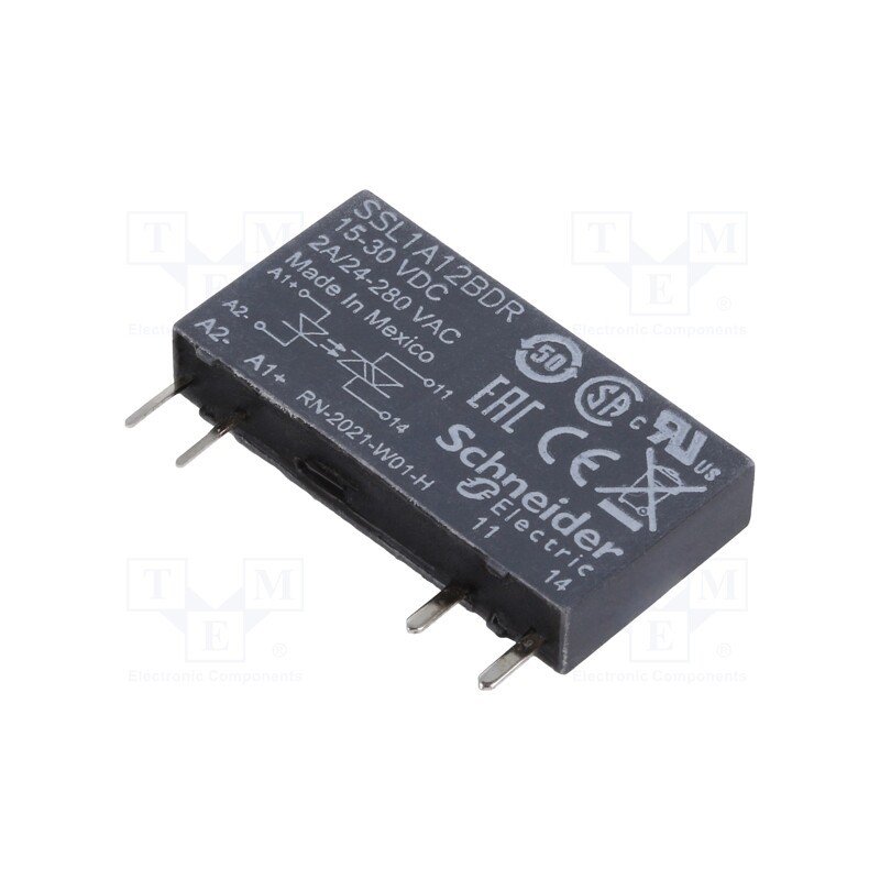 1 pcs x SCHNEIDER ELECTRIC - SSL1A12BDR - Relay: solid state, Ucntrl: 15÷30VDC, Icntrl max: 6mA, 2A, 3.5kΩ