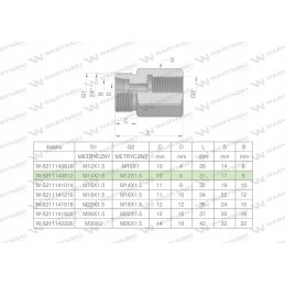 Metric hydraulic differential bush AB M14x1