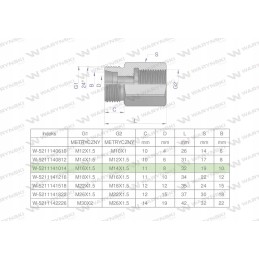 Metric hydraulic differential bush AB M16x1