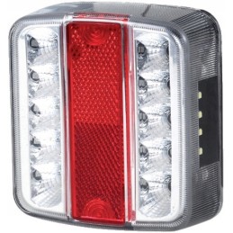 Square rear light, 4 functional LEDs, 12v