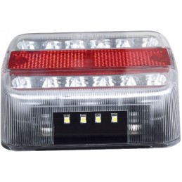 Square rear light, 4 functional LEDs, 12v