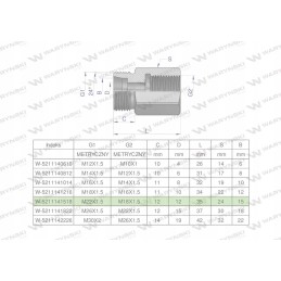 Metric hydraulic differential bush AB M22x1
