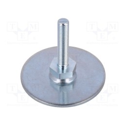 1 pcs x ELESA+GANTER - GN 40-60-M8-40-A0-S - Foot, Base dia: 60mm, M8, steel, Plunger length: 40mm, Plating: zinc