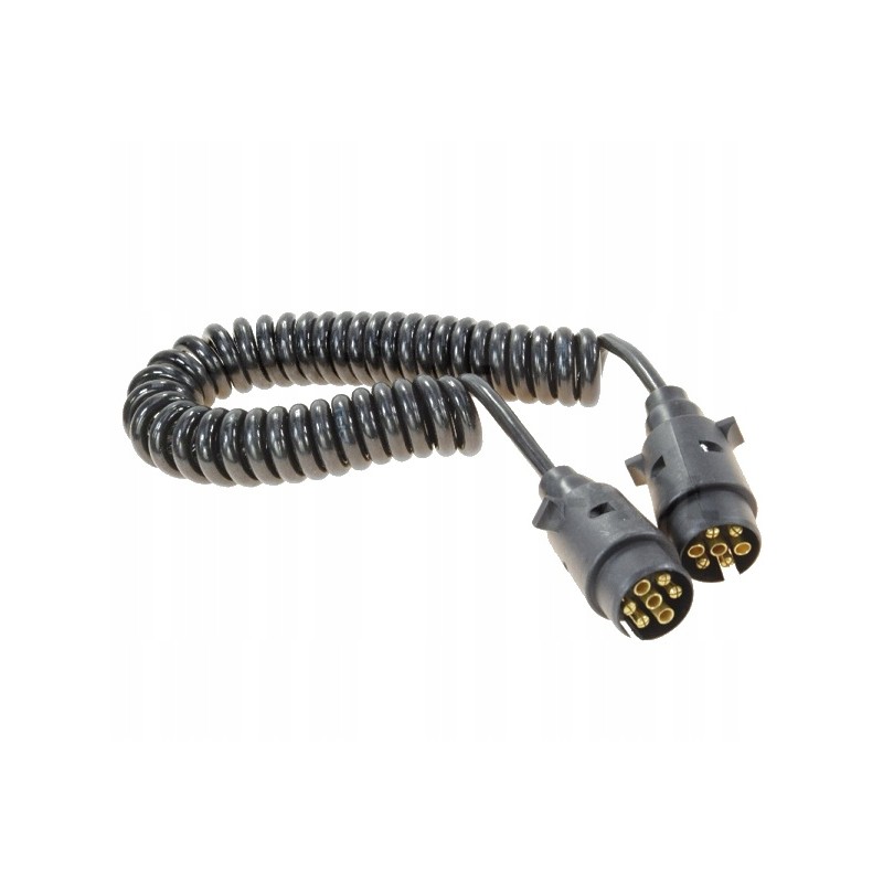 Spiral trailer electrical connector, 2 plugs