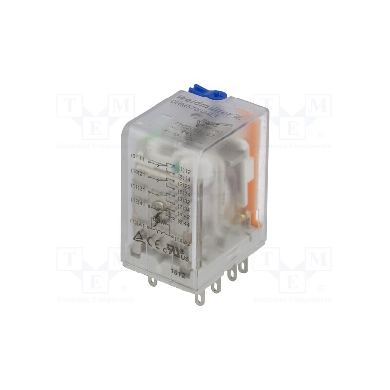 1 pcs x WEIDMu00dcLLER - 7760056097 - Relay: electromagnetic, 4PDT, Ucoil: 24VDC, Icontacts max: 5A, 50mΩ