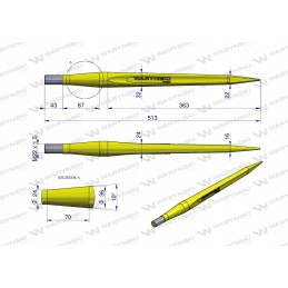 Front loader, universal, straight, l 510mm