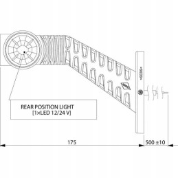LED front and rear marker lamp and left position lamp