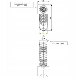 LED front and rear marker lamp and left position lamp